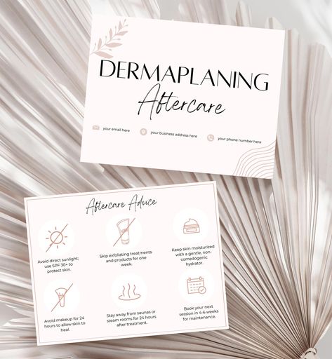 "Looking for printable aftercare cards for your business?  Our professionally made dermaplaning aftercare cards in pink contain easy-to-follow care instructions for your clients, ensuring optimal results and client satisfaction! Perfect for estheticians, medspas, salons, beauty professionals, and small businesses. Why Choose Our Aftercare Cards? ✅ Esthetician-Approved Cards: Our aftercare cards undergo a thorough review process led by licensed estheticians to ensure accuracy and reliability. ✅ Versatile Sizes & Formats for Every Need: Our aftercare cards are available in horizontal and vertical formats, as well as business card size and A2 size. You also get to choose between 2 pink designs. ✅ Give Your Clients Quality Aftercare: Made to provide easy-to-understand aftercare instructions wi Esthetician Cards Business, Small Esthetician Room Ideas, Small Facial Room Ideas, Facial Aftercare, Esthetician Content, Esthetician Business Cards, Aftercare Cards, Party Design Poster, Esthetician Inspiration