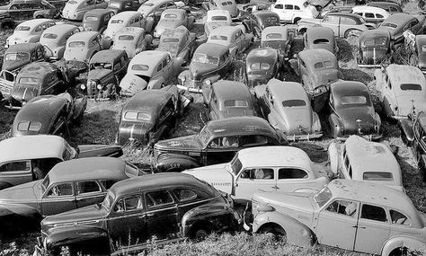 Vintage car scrap yard. Car Scrap Yard, Yard Aesthetic, Junkyard Cars, Wrecking Yards, 50s Cars, Abandonment Issues, Painting Trees, Junk Yard, Western Pennsylvania