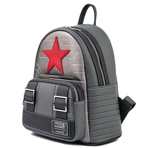 Marvel Winter Soldier, Winter Soldier Cosplay, Marvel Backpack, Marvel Clothes, Mini Mochila, The Winter Soldier, Compact Bag, Star Embroidery, Cute Backpacks