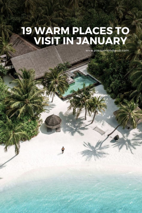 Escape the cold with these 19 warm places to visit in January. From tropical beaches to vibrant cities, find the perfect hot destination for your winter vacation. Relaxing Beach Vacation, January Vacation Destinations, Cool Vacation Places, January Travel Destinations, Beach Vacation Destinations, Holidays In January, Romantic Winter Getaways, Best Winter Vacations, Top Vacation Destinations