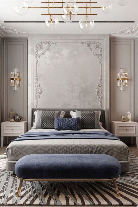 bedroom ideas Neo Classical Bedroom, New Classic Bedroom, Classical Bedroom, Classic Bedroom Design, Neoclassical Interior, Luxury Bedroom Decor, Bunk Bed Designs, Bad Inspiration, Luxury Bedroom Design