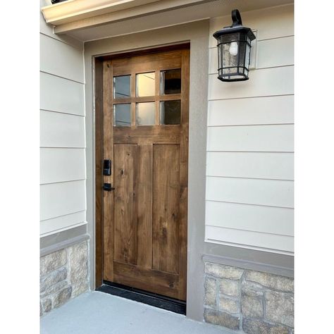 American Craftsman 6 Lite Clear Glass Exterior Wood Door | Krosswood