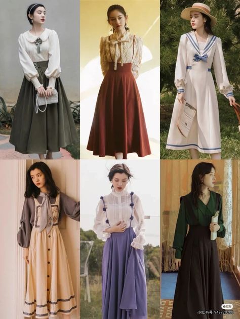 Diy Fashion Videos, Vestidos Retro, Ethereal Dress, Old Fashion Dresses, Korean Fashion Dress, Victorian Clothing, Muslim Fashion Outfits, Muslimah Fashion Outfits, Vintage Inspired Outfits