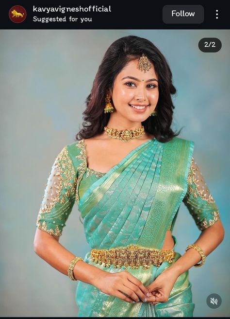 Maggam Work Boat Neck Blouse Designs Latest, Broad Shoulder Blouse Design, Broad Neck Blouse Designs, Marriage Blouses, Bride Blouse, Gold Blouse Designs, Exclusive Blouse Designs, Neck Blouse Designs, Green Silk Saree