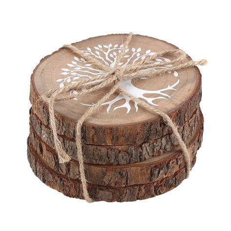 Buy Tree of Life Wood Slice Coaster Set wholesale at competitive trade prices. No minimum order value. Register today for 10% off your first order. Wooden Log Slices, Tree Of Life Symbol, Log Slices, Tree Of Life Design, Wooden Log, Lilo Et Stitch, Wooden Tree, Wooden Coasters, Wood Slices