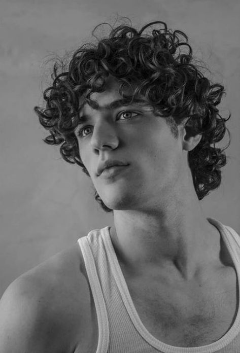 Greek Curly Hair, Greek Male Models, Greek Nose, Guys References, Male Portrait Poses, Model Headshots, Brown Curly Hair, White Guys, Hairstyle Inspiration