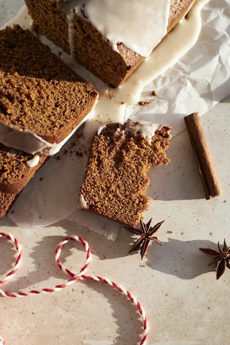 Sourdough Discard Gingerbread Loaf Sourdough Gingerbread Loaf, Brown Sugar Pound Cake, Gingerbread Loaf, Candied Orange Slices, Cinnamon Sugar Pretzels, Almond Milk Yogurt, Orange Icing, Discard Recipes, Sourdough Discard