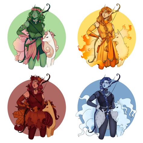 Wildfire Druid Female, Eladrin Female Rogue, Spring Eladrin Dnd, Winter Elf Art, Summer Eladrin Dnd, Swarmkeeper Ranger Dnd, Winter Eladrin Dnd, Winter Eladrin Female Dnd, Dnd Female Ranger