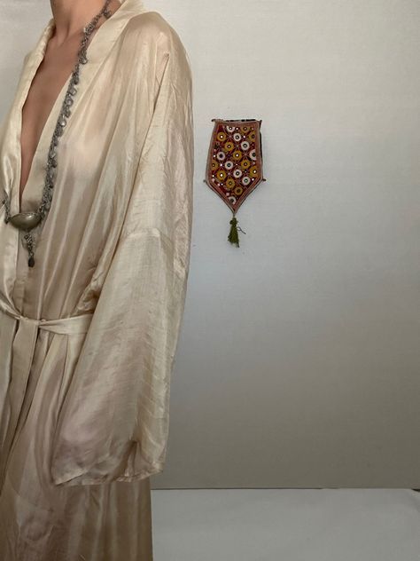 Vintage Silk Robe, Tulum Outfits, Dress With Kimono, Wine Dress, Silk Robe, Silk Slip Dress, Silk Road, Silk Slip, Dress Cover