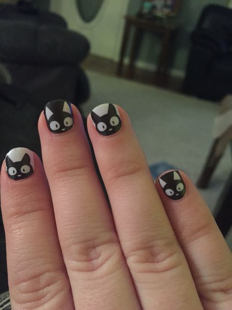 Cat Nail Designs, Nail Art Easy, Nail Art Inspo, Cat Nail Art, Nails Art Ideas, Asian Nails, Punk Nails, Nail Art Glitter, Cute Simple Nails