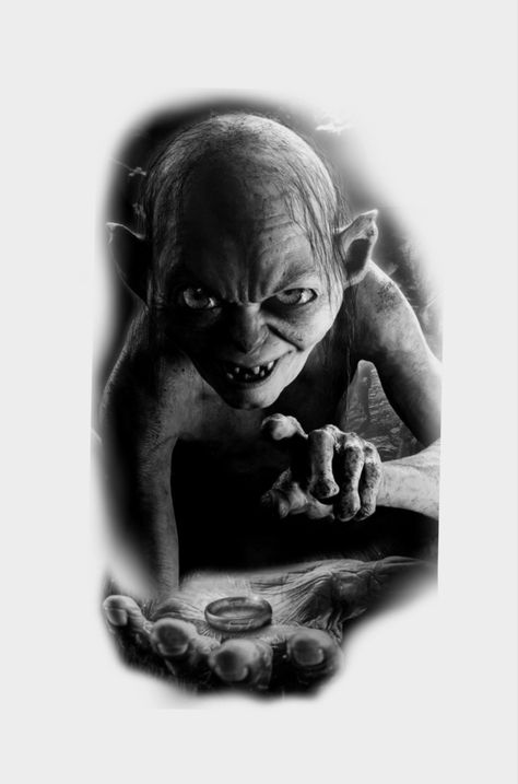 Gollum Tattoo, Raw Tattoo, Bullet Tattoo, Lotr Trilogy, Rings Tattoo, Lord Of The Rings Tattoo, Lord Of, Egypt Tattoo, Ring Tattoos