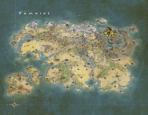 Elder Scrolls Map, Full World Map, Scrolls Game, Elder Scrolls Games, Fantasy Map Making, Rpg World, Fantasy World Map, World Map Poster, Rpg Map