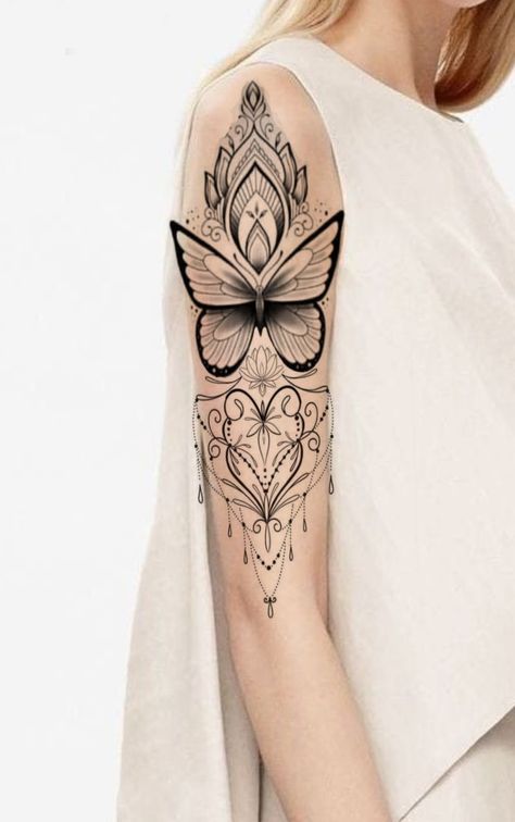 Tattoo Borboleta, Tattoos 2022, Lady Tattoo, Taurus Tattoo, Taurus Tattoos, Shiva Tattoo, Shoulder Tattoos, Shoulder Tattoos For Women, Knee Tattoo