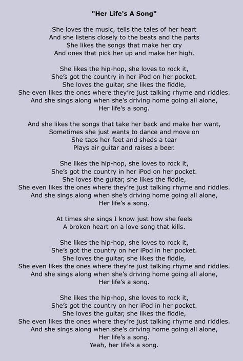 Alan Jackson lyrics...... Her Life's A Song!! Alan Jackson Lyrics, Famous Country Singers, Country Music Quotes, Alan Jackson, Lyrics Quotes, Keith Urban, Country Singers, Lyric Quotes, A Song