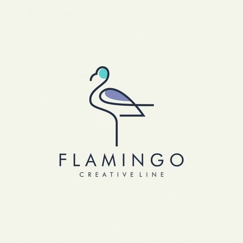 Flamingo modern line logo | Premium Vector #Freepik #vector #logo #abstract #line #cartoon Line Cartoon, Place Logo, Flamingo Logo, Line Logo, Japanese Logo, Logo Design Inspiration Branding, Photography Logo Design, Typographic Logo, Bird Logos