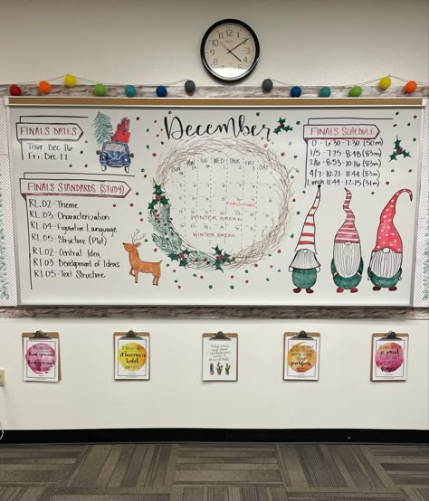 November White Board Ideas Classroom, Teacher White Board Ideas Preschool, Whiteboard Design Ideas, Calendar On White Board Classroom, December Whiteboard Ideas, Whiteboard Inspiration, Monthly Whiteboard Calendar Ideas, Christmas White Board Ideas, Aesthetic Whiteboard Ideas