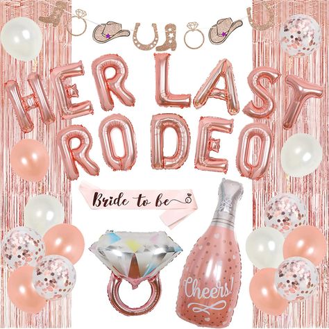 Western Bachelorette Party Decorations, Rodeo Balloons, Cowgirl Bridal Shower, Gold Bachelorette Party Decorations, Western Bachelorette Party, Champagne Balloons, Western Bachelorette, Gold Bachelorette Party, Cowgirl Bachelorette Parties