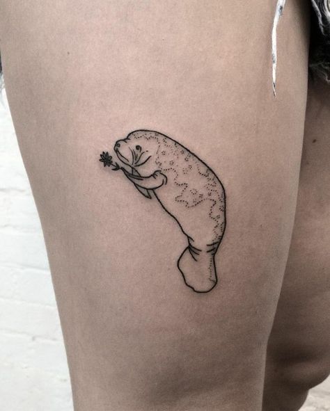 Manatee Tattoo, A Small Tattoo, Small Animal Tattoos, Wörter Tattoos, Handpoke Tattoo, Theme Tattoo, Shark Tattoos, Animal Drawing, Celtic Tattoos