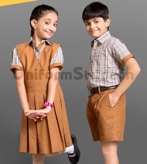 Sector     :     Schools Designation:     School Student Gender     :     Boys, Girls & Unisex Category   :	 School uniform Colors	   :	 Mustard and White Fabric	   :	 Terry Cotton / Poly Viscose / Cotton Specifics  :	 Checked Shirt and Plain Trouser / Skirt Cute School Uniform Ideas, Kids School Uniform Ideas, Microschool Ideas, Uniform For School, School Uniform Images, Kindergarten Uniform, School Uniform Ideas, Best School Uniform, Toddler School Uniforms