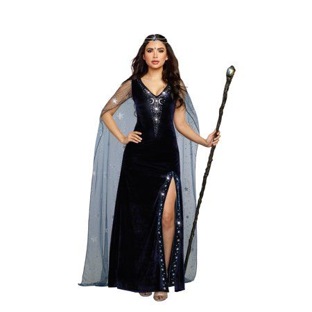 Sorceress Costume, Midnight Blue Gown, Blue Velvet Gown, Spirit Halloween Costumes, The Sorceress, Carnival Dress, Black Halloween Dress, Hallowen Costume, French Outfit