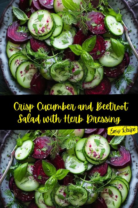 Summer Dinner Salads, Herb Dressing, Beetroot Salad, Salads Recipes, Dinner Salads, Summer Dinner, Meal Recipes, Healthy Dishes, Cucumber Salad