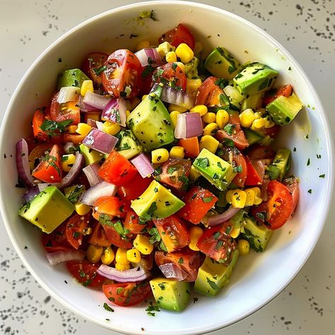 Avocado Corn Salad - Yeyfood.com: Recipes, cooking tips, and kitchen hacks for home cooks of all levels Avocado Corn Salad, Healthy Potluck, Cinnamon Bread Easy, Hacks For Home, Bacon Ranch Potatoes, Corn Avocado Salad, Spicy Salad, Potluck Dishes, Refreshing Salad