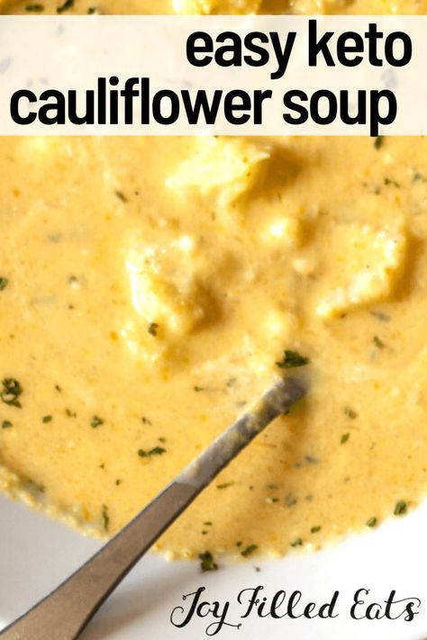 Keto Cauliflower Soup Recipes Low Carb, Low Carb Cauliflower Soup, Cream Of Cauliflower Soup Recipe, Keto Cauliflower Soup, Cream Based Soups, Cauliflower Soup Recipe, Trim Healthy Recipes, Cream Soup Recipes, Keto Soups