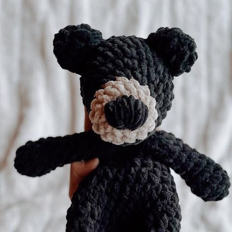 Neutral Knots ✿ Handmade by Jess on Instagram: "I LOVE a classic black bear 🐻 

This guy is available! DM me to snag him! 🤍

Jr. Bear pattern by me @neutral.knots 
-
-
-
-
-
-
#motherhood #babies #toddlers #nurseries #playrooms #handmade #shopsmall #handmadeishuman #shopsmall2024 #nursery #teddybear #teddy #blackbearteddy #blackteddy #nurserydecor #boymom #girlmom #momtobe #shopsmallbusiness #handmadewithlove #handmadegifts #gift #birthdaygift #babyshower #babyshowergift" Black Bear Crochet, Bear Crochet, Shop Small Business, I Love A, Bear Pattern, Boy Mom, Girl Mom, Black Bear, Nurseries