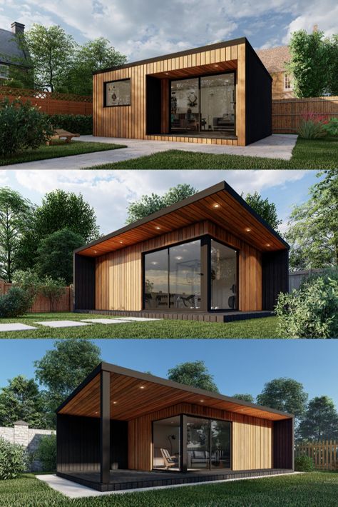 Garden Studio Apartment, Contemporary Garden Shed, Multipurpose Garden Room, Garden Gym Building, Garden Den For Adults, Garden Studio Interior Ideas, Garden Room Lighting Ideas, Summer House Uk, Garden Man Cave Ideas