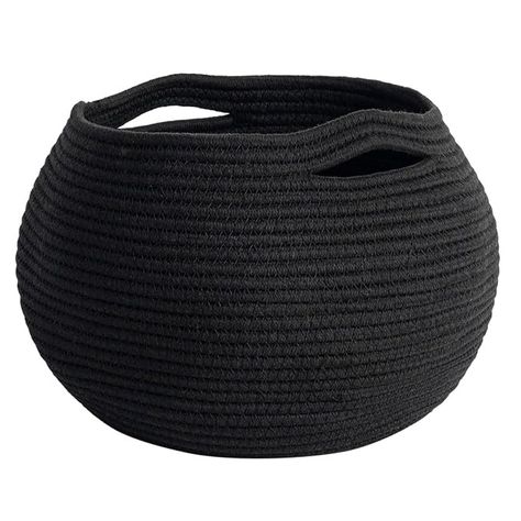 Amazon.com: Goodpick Small Rope Storage Basket, Black Round Baskets for Socks, Dog Toys, Towels, Cute Baby Basket for Living Room, Bedroom, Nursery, Towel Baskets for Bathroom, 10 x 8.3 inches : Home & Kitchen Baskets For Bathroom, Storage Baskets Bedroom, Basket For Living Room, Round Baskets, Rope Storage Basket, Laundry Shelves, Towel Basket, Nursery Baskets, Rope Storage