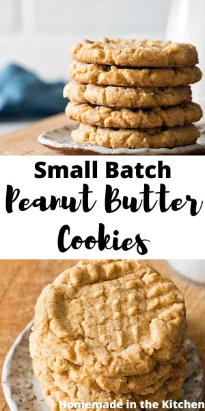 Small Batch Peanut Butter Cookies, Small Batch Cookie Recipe, Small Batch Cookies, Small Batch Baking, Dessert For Two, Peanut Butter Cookie Recipe, Small Desserts, Batch Cooking, Homemade Cookies