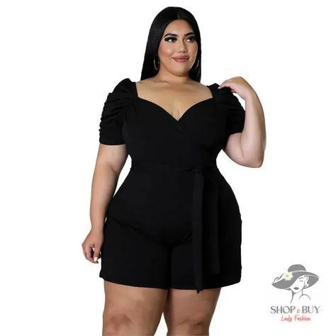 😍Check out this product 👉 $30.99 👉 www.shopxbuy.com #fashion #dresses #plussize #bigsize #swimwear #shapewear #jeans #leggins #lingerie #stylish #woman #outfitstyling #fashionstyle #jewelry #rings #jewelry #earrings #watches #pants #clubwear #sexyclubwear #jackets #coat #activewear #yoga #leggins #shorts #tracksuit #sportswear #hats Womens Summer Jumpsuits, Style Bleu, Look Plus Size, Solid Color Jumpsuits, Plus Size Romper, Elegante Casual, Casual Rompers, One Piece Outfit, Plus Size Jumpsuit