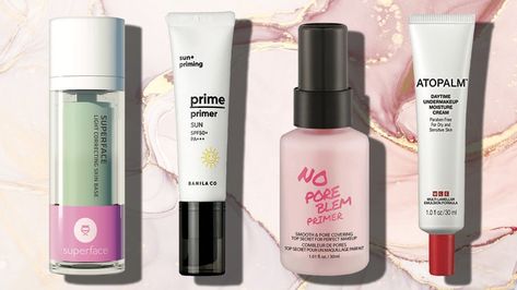 The 5 Best Korean Primers Korean Primer, Primer Products, Korean Eyeshadow, Primer For Dry Skin, Korean Makeup Brands, Pore Primer, Best Makeup Primer, Primer Makeup, Korean Beauty Products