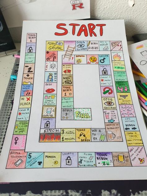 drinking board game diy dice candyland tipsy board game ideas Homemade Board Game Ideas For School, Drunk Games, Drinking Board Games, Fun Sleepover Games, Diy Party Games, Bored Games, Board Games Diy, Teen Party Games, Drinking Games For Parties