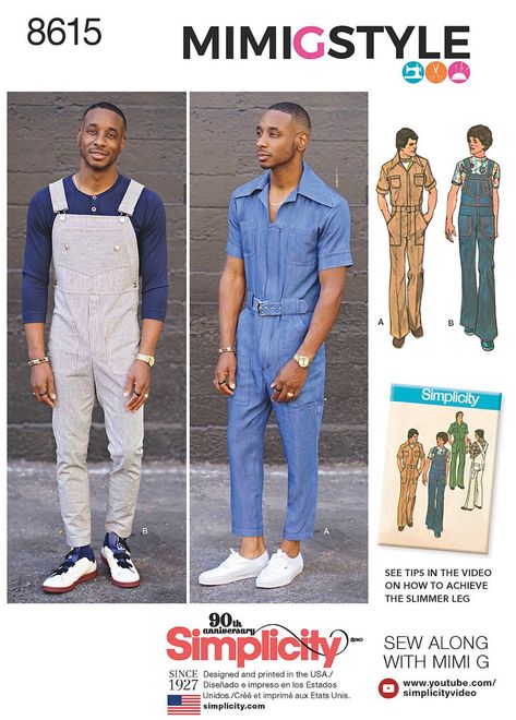 #sewtogetherforsummer 2019 – Sewing Pattern Picks! Burda, Big4, Indie (& A load of Freebies!) 1970s Jumpsuit, Jumpsuit Sewing, Mimi G Style, Mens Sewing Patterns, Men's Retro Style, Jumpsuit Pattern Sewing, Mimi G, Vintage Jumpsuit, Mens Overalls