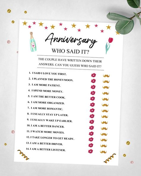 Fun Anniversary Games, 25th Anniversary Games, Games For Anniversary Party, 50th Anniversary Game Questions, 60th Wedding Anniversary Party Games, 25th Wedding Anniversary Decorations, Anniversary Party Themes, 25th Anniversary Decorations, 60th Wedding Anniversary Party