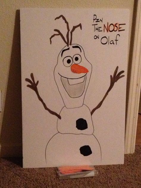 Disney frozen party... Pin the nose on olaf Pin The Nose On Olaf, Frozen Birthday Party Games, Birthday Boxes, Frozen Bday Party, Party Games For Kids, Disney Frozen Birthday Party, Disney Frozen Party, Birthday Party Games For Kids, Disney Frozen Birthday