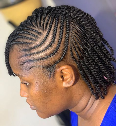 Twisting Styles For Short Natural Hair, Twisting With Natural Hair, Style With Natural Hair, Twist Braids Hairstyles With Natural Hair, Natural Hair Twisted Styles, Twist With Cornrows Natural Hairstyles, Twisting Styles For Natural Hair, Flat Twist Hairstyles For Natural Hair, Natural Cornrow Styles