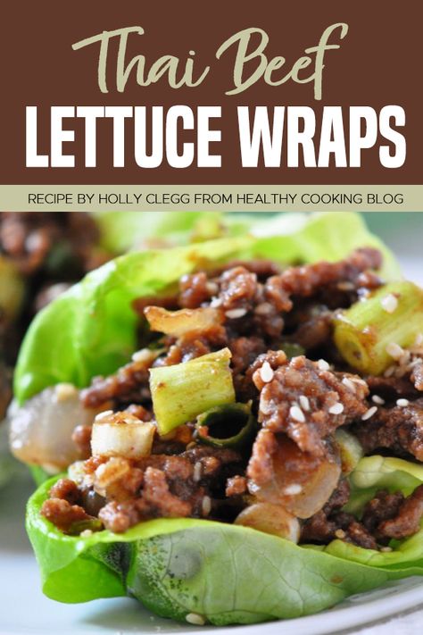 Thai Beef Lettuce Wraps Recipe, Easy & Healthy! : ObesityHelp Ground Beef Lettuce Wraps, Wraps Recipes Easy, Lettuce Wraps Recipe, Beef Lettuce Wraps, Thai Beef, Healthy Beef Recipes, Ground Beef Recipes Healthy, Lettuce Wrap Recipes, Healthy Beef