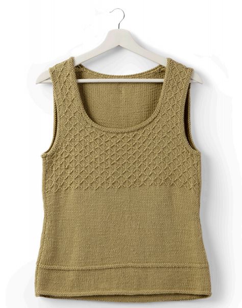 Ladies Tank Top Knitting Pattern, Tank Top Knitting Pattern, Top Knitting Pattern, Knit Garments, Baby Booties Pattern, Singlet Tops, Knitted Tops, Free Knitting Patterns, Knitting For Kids