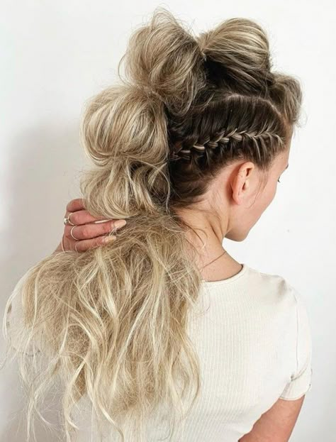 Long Hair Mohawk, Mohawk Hairstyles For Women, Bubble Braid, Competition Hair, Dance Hair, Viking Hair, Mohawk Hairstyles, Dance Hairstyles, Quick Braided Hairstyles