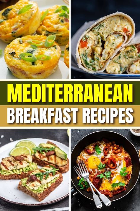 These Mediterranean breakfast recipes are healthy, easy, and delicious! From eggs to muffins to oatmeal bowls, these satisfying meals can't be topped. Mediterranean Diet For Breakfast, Meditarian Breakfast, Mediterranean Recipes Breakfast Mornings, Mediterranean Breakfast Diet Recipes, Mediterrean Breakfast Ideas, Medeteranian Diet Breakfast Ideas, Breakfast Ideas Mediterranean Diet, Mediterranean Breakfast Ideas For Work, Mediterranean Keto Breakfast