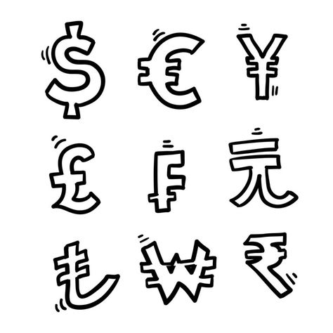 Currency Symbol, The Hand, Draw Your, Vector Art, Hand Drawn, Vector Free, Doodles, How To Draw Hands, Clip Art