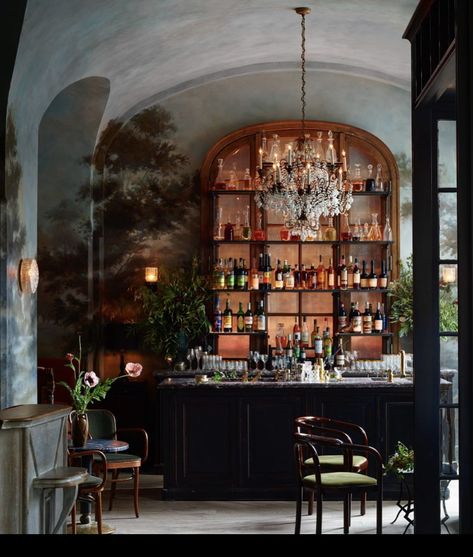 photo @ditteisager @roman_and_williams_ Veronika bar Mirror Behind Bar, Roman And Williams, Gorgeous Interiors, Wall Ceiling Lights, Wall Ceiling, Interior Design Magazine, Glass Molds, Glass Light, Glass Lighting