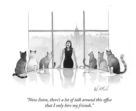 WILL McPHAIL Person With Cat, America Martin, Cat Cartoons, Cy Twombly, New Yorker Cartoons, Cute Kawaii Animals, Night Circus, 20th Century Art, Comics Memes