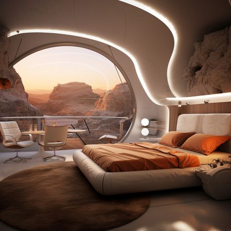 House on Mars Mars Architecture, Mars House, Futuristic Architecture Home, Space Rooms, Planetarium Architecture, Space House, Wars Aesthetic, Tokyo Drift, Fantasy Homes