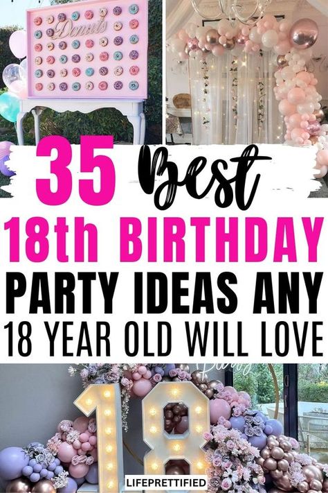 For the perfect 18th birthday party everyone won't stop talking about, look no further than these 18th birthday party decorations, themes, activities, and gift ideas that will make your 18th special and memorable || 18th birthday party ideas, 18th birthday cake, 18th birthday ideas, 18th birthday photoshoot ideas, 18th birthday gifts, 18th birthday party ideas themes, 18th birthday party ideas decoration, 18th birthday party ideas at home Diy 18th Birthday Decorations, Photoshoot Ideas 18th Birthday, Birthday Present Ideas Diy, 18th Birthday Party Ideas Activities, 18th Birthday Party Ideas At Home, Birthday Cake 18th Birthday, 18th Birthday Party Ideas Decoration, 18th Birthday Celebration Ideas, Party Ideas 18th Birthday