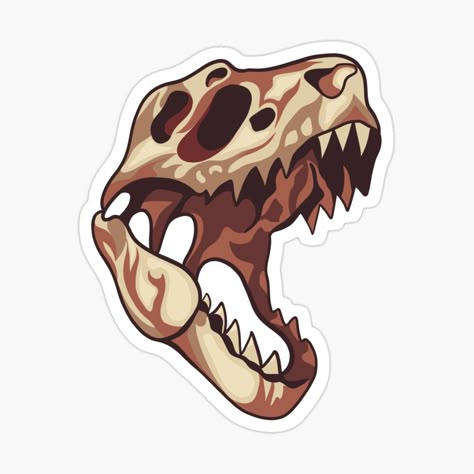 Get my art printed on awesome products. Support me at Redbubble #RBandME: https://www.redbubble.com/i/sticker/Dinosaur-skull-by-Holailustra/112166965.EJUG5?asc=u Jurrasic Park Stickers, Laptop Stickers Ideas, Dino Stickers, Stickers Dinosaur, Dinosaur Skull, Dinosaur Stickers, Skull Sticker, Classy Tattoos, Sticker Template