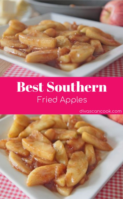 Southern Fried Apples Recipe, Southern Fried Apples, Fried Apples Recipe, Southern Brunch, Southern Breakfast, Sunday Morning Breakfast, Breakfast Sides, Southern Cornbread, Apple Recipes Easy