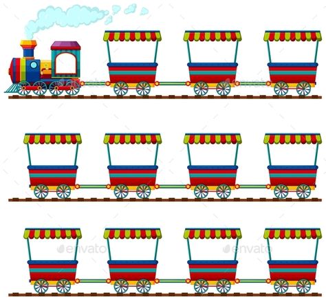 Train and Many Carts on Track #Train, #Carts, #Track Jungle Kingdom, Crayon Themed Classroom, Train Clipart, Eid Activities, Train Template, Railroad Art, Classroom Birthday, School Images, Math Materials